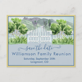 Family Wiedersehen Save the Date QR-Code für Lands Ankündigungspostkarte