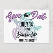 Family Wiedersehen Save the Date Tribal Turtle Art Ankündigungspostkarte (Vorderseite)