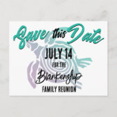 Family Wiedersehen Save the Date Tribal Turtle Art Ankündigungspostkarte (Vorderseite)