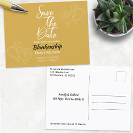 Family Wiedersehen Save the Date Verlinkte Weiße H Ankündigungspostkarte