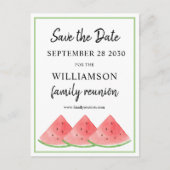 Family Wiedersehen Save the Date Watermelon Ankündigungspostkarte (Vorderseite)
