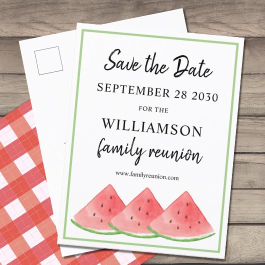 Family Wiedersehen Save the Date Watermelon Ankündigungspostkarte