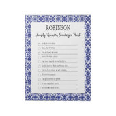 Family Wiedersehen Scavenger Hunt Blue Notizblock (Rotiert)