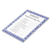 Family Wiedersehen Scavenger Hunt Blue Notizblock (angewinkelt)