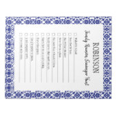 Family Wiedersehen Scavenger Hunt Blue Notizblock (Vorderseite)