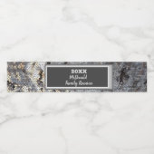 Family Wiedersehen Snakeskin Black Gray Mosaik Wasserflaschenetikett (Einzelnes Label)