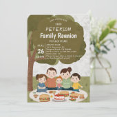 Family Wiedersehen Spring Summer Fall Potluck Picn Einladung (Stehend Vorderseite)
