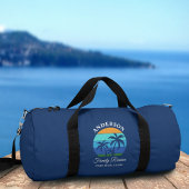 Family Wiedersehen Summer Beach Palm Trees Blue Duffle Bag