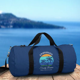 Family Wiedersehen Summer Beach Palm Trees Blue Duffle Bag