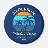 Family Wiedersehen Summer Beach Palm Trees Blue Magnet (Vorne)
