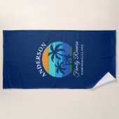 Family Wiedersehen Summer Beach Palm Trees Blue Strandtuch (Vorderseite)