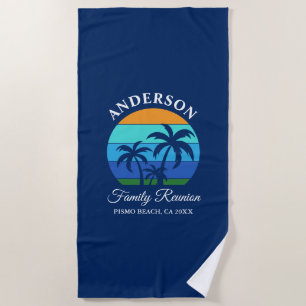 Family Wiedersehen Summer Beach Palm Trees Blue Strandtuch