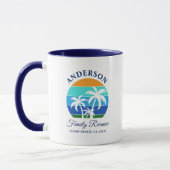 Family Wiedersehen Summer Beach Palm Trees Blue Tasse (Links)