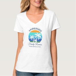 Family Wiedersehen Summer Beach Palm Trees V T-Shirt