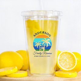Family Wiedersehen Summer Beach Palmen Acryltrinkbecher