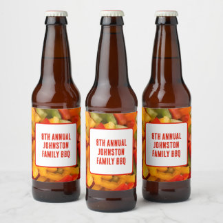 Family Wiedersehen Summer Picnic Foto GRILLEN Bierflaschenetikett