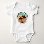 Family Wiedersehen Summer Sunset Beach Palm Trees Baby Strampler (Vorderseite)