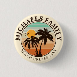 Family Wiedersehen Summer Sunset Beach Palm Trees  Button