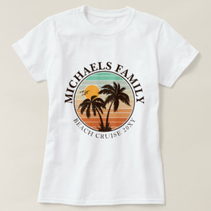 Family Wiedersehen Summer Sunset Beach Palm Trees  T-Shirt