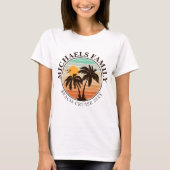 Family Wiedersehen Summer Sunset Beach Palm Trees T-Shirt (Vorderseite)