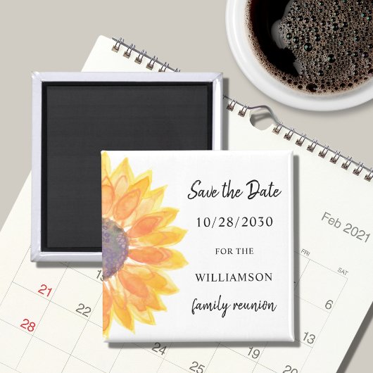 Family Wiedersehen Sunflower Save the Date Magnet