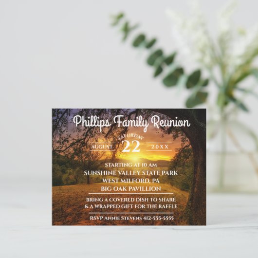 Family Wiedersehen Sunrise Foto Einladungspostkarte (Stehend Vorderseite)