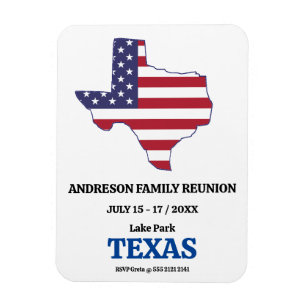 FAMILY WIEDERSEHEN TEXAS STAAT MAP USA Flag Magnet