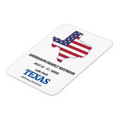 FAMILY WIEDERSEHEN TEXAS STAAT MAP USA Flag Magnet (Linke Seite)