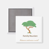 Family Wiedersehen Tree - 2" Square Magnet (Vorderseite/Rückseite)