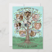 Family Wiedersehen Tree 8 Foto Collage Custom Part Einladung (Vorderseite)