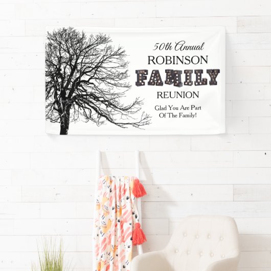 Family Wiedersehen Tree Marquee Lights Banner (Insitu)