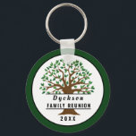 Family Wiedersehen Tree Souvenir Keepake Schlüssel Schlüsselanhänger<br><div class="desc">Unser großer Stammbaum Wiedersehen Souvenir halten für Ihre Familie zu geben, sodass sie ein Memento Ihrer großen Wiedersehen haben. Fügen Sie den Familiennamen und das Jahr der Wiedersehen hinzu, um Ihre persönlichen Daten zu personalisieren. Oder nutzen Sie als Preis oder als Preise für die Gewinner des Wettbewerbs. Wer reiste am...</div>