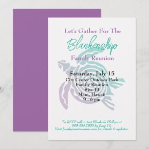 Family Wiedersehen Tribal Art Turtle Single Day Ev Einladung