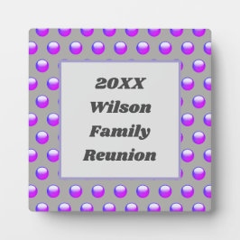 Family Wiedersehen Vibrant Lila Polka Dots Fotoplatte
