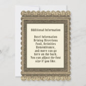 Family Wiedersehen Vintag Gold Einladung (Rückseite)