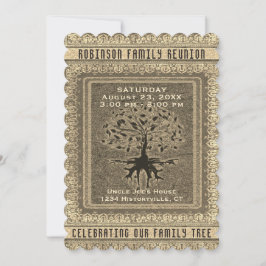 Family Wiedersehen Vintag Gold Einladung