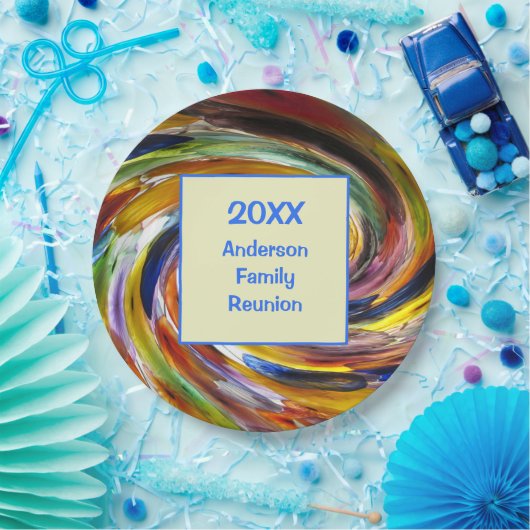 Family Wiedersehen Vivid Gefärbte Krawatte Abstrak Pappteller (Party)