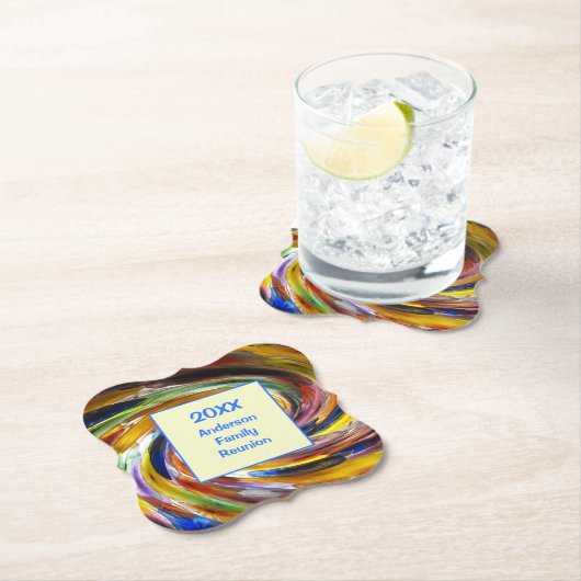 Family Wiedersehen Vivid Gefärbte Krawatte Abstrak Untersetzer (Vor Ort)