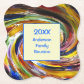 Family Wiedersehen Vivid Gefärbte Krawatte Abstrak Untersetzer (Vorderseite)