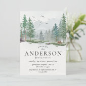 Family Wiedersehen Watercolor Forest Outdoor Campi Einladung (Stehend Vorderseite)