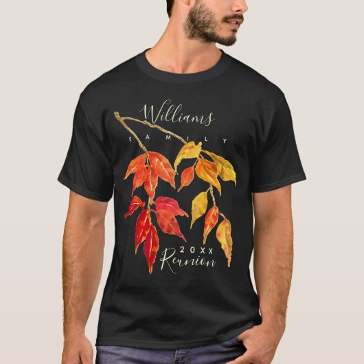 Family Wiedersehen Watercolor Herbstlaub T - Shirt (Vorderseite)
