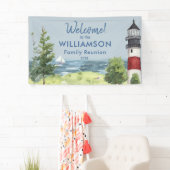Family Wiedersehen Watercolor Leuchtturm Willkomme Banner (Insitu)