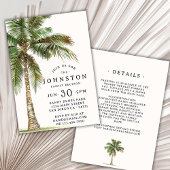 Family Wiedersehen Watercolor Palm Tree Beach Part Einladung