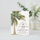 Family Wiedersehen Watercolor Palm Tree Beach Part Postkarte (Stehend Vorderseite)