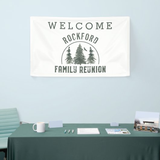 Family Wiedersehen Willkommene Grünwaldbäume Banner (Messeveranstaltung)