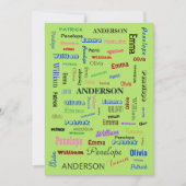 Family Word Cloud Personalisiert Script Fab Fun Einladung (Vorderseite)