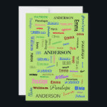 Family Word Cloud Personalisiert Script Fab Fun Einladung<br><div class="desc">Family Word Cloud Personalisiert Script Fab Fun</div>