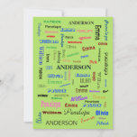 Family Word Cloud Personalisiert Script Fab Fun Einladung<br><div class="desc">Family Word Cloud Personalisiert Script Fab Fun</div>