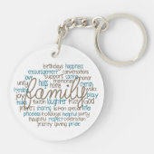 Family Word Cloud With Rope Text Schlüsselanhänger (Rückseite)