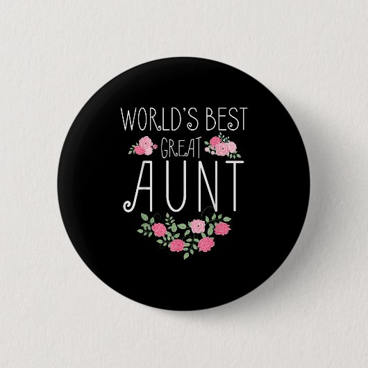 Family World's Great Aun Funny Auntie Ever Gift Button (Vorderseite)